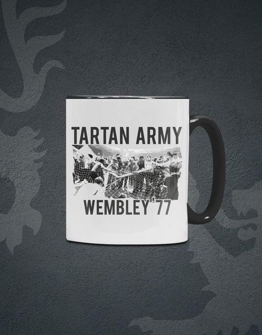 Wembley '77 Contrast Ceramic Mug | White/Black | Official Tartan Army Store