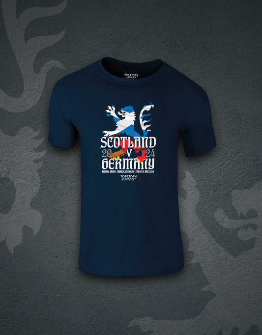 Kids Scotland Germany Friendship T-Shirt | Navy | Official Tartan Army Store
