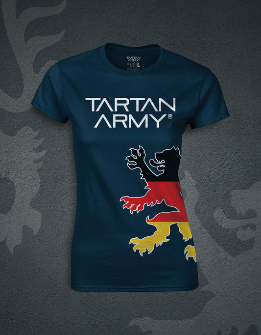 Lion Rampant Germany Flag Fitted T-Shirt | Navy | Official Tartan Army Store
