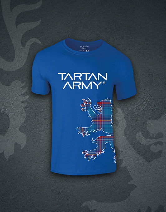 Kids Tartan Lion Rampant T-Shirt | Royal | Official Tartan Army Store