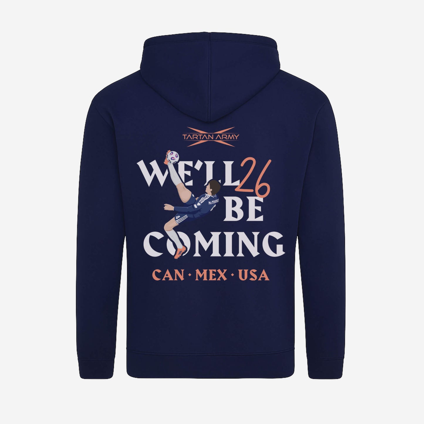 McTominay Overhead Kick Hoodie - Navy - Back View - Official Tartan Army