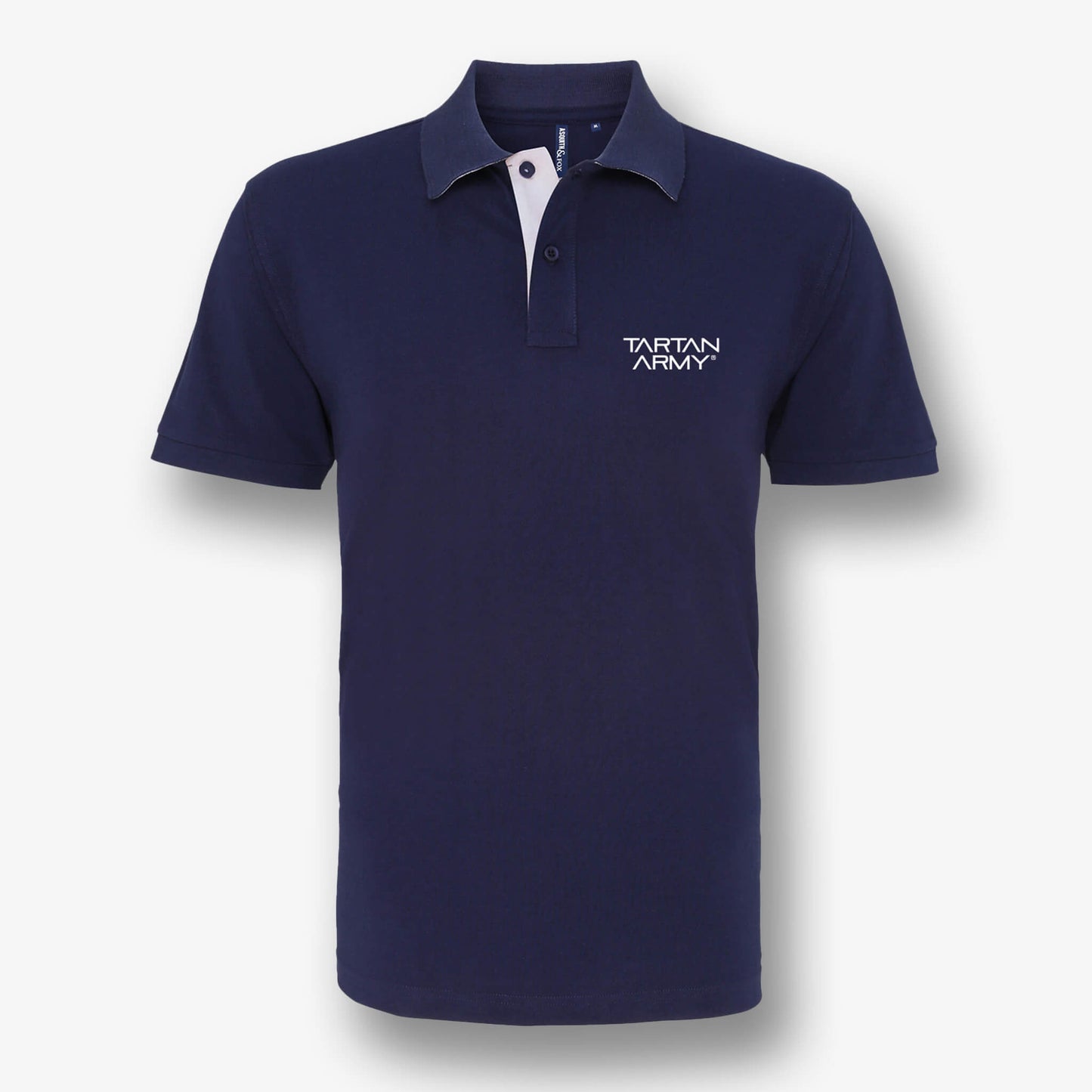 TA Contrast Embroidered Polo | Navy/White | Official Tartan Army Store