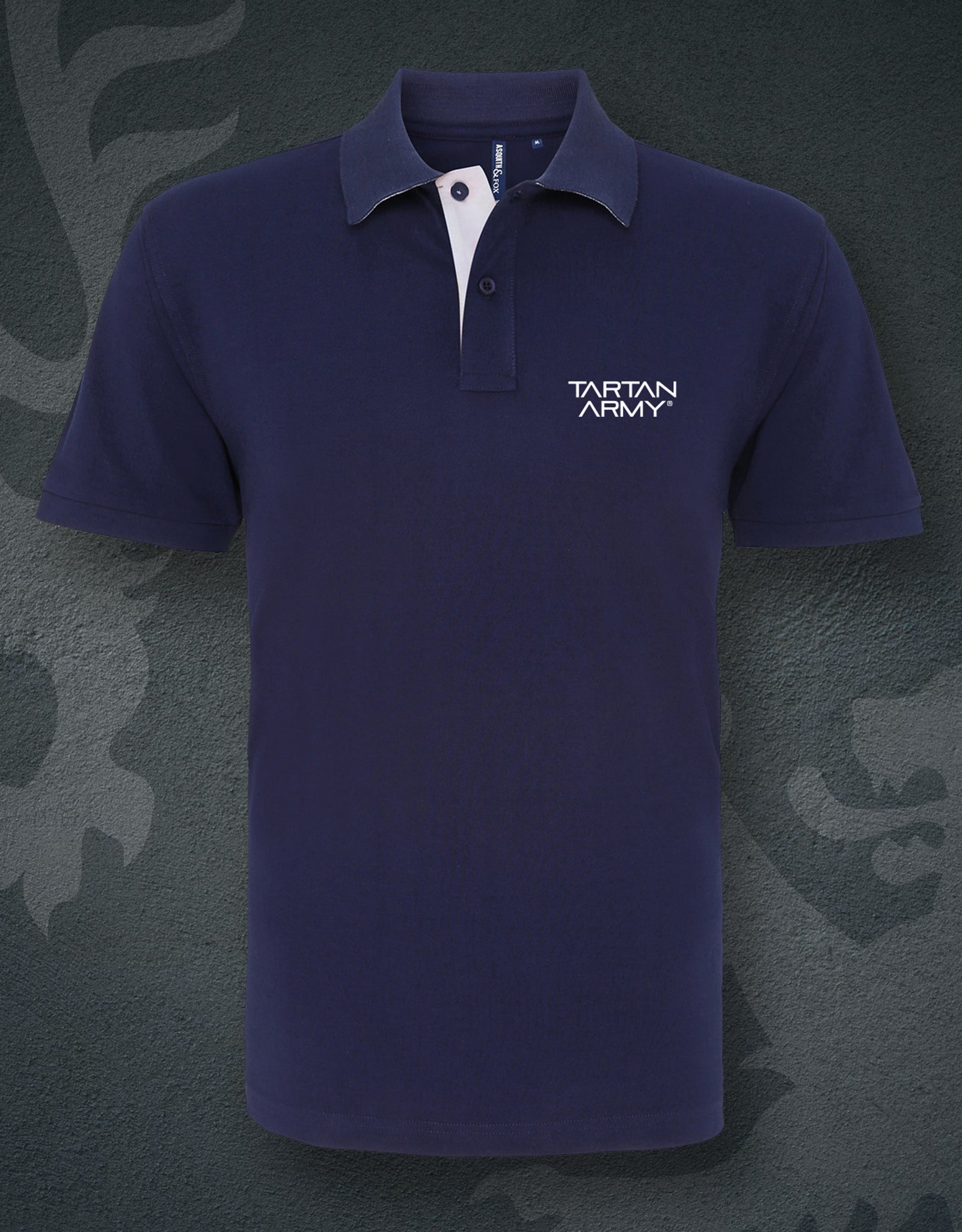 TA Contrast Embroidered Polo | Navy/White | Official Tartan Army Store