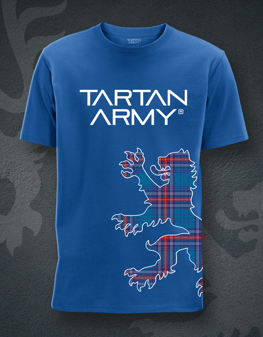 Tartan Lion Rampant T-Shirt | Royal Blue | Official Tartan Army Store