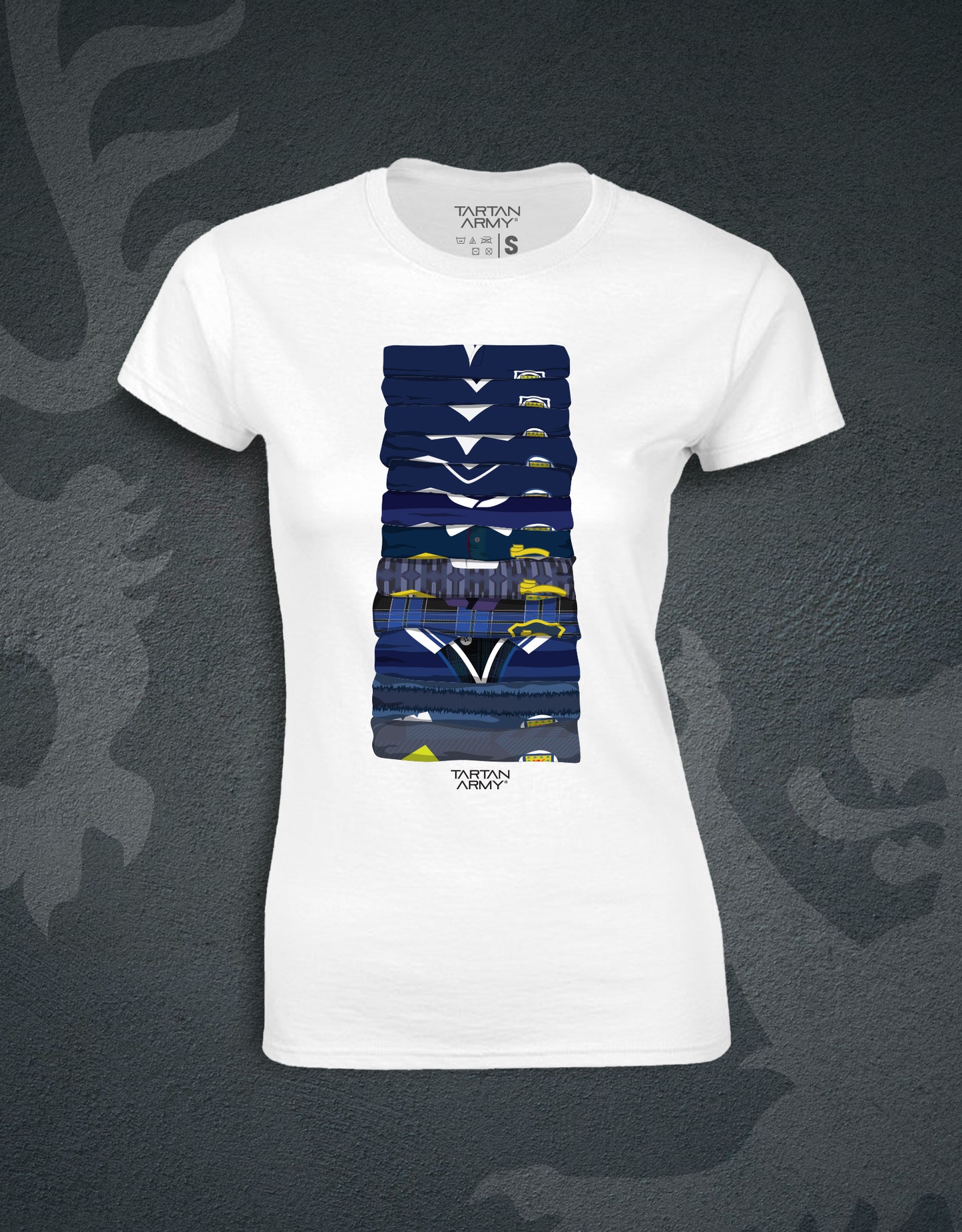 Scotland Football Shirts Through The Years Fitted T-Shirt | Official Tartan Army Store