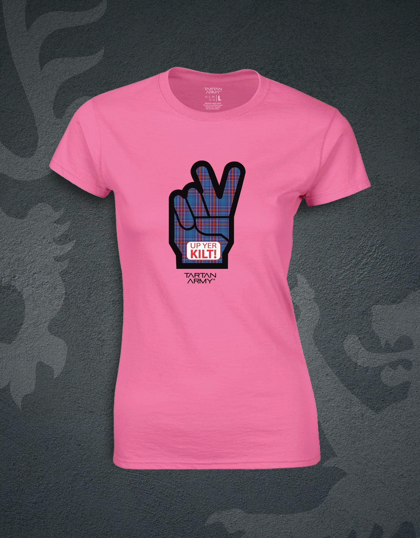 Up Yer Kilt Fitted T-Shirt | Pink | Official Tartan Army Store