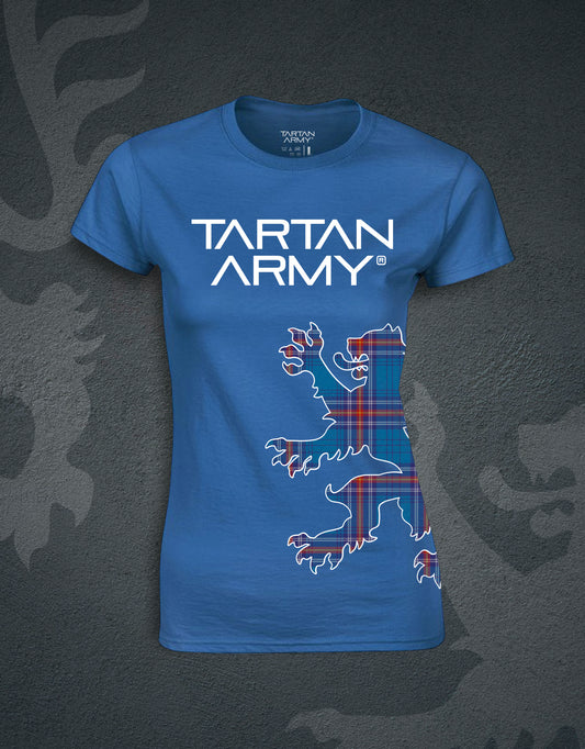 Tartan Lion Rampant Fitted T-Shirt | Royal | Official Tartan Army Store