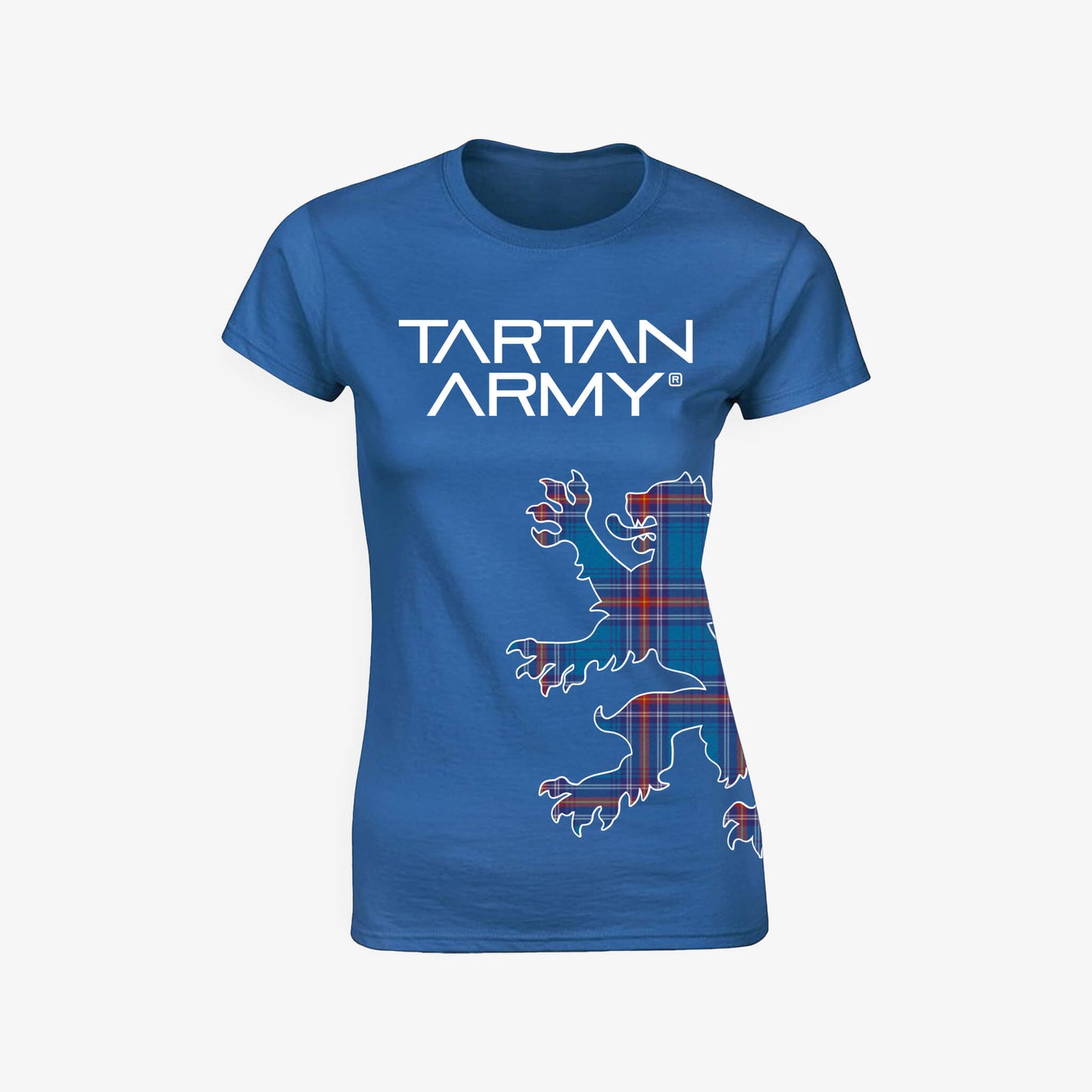 Tartan Lion Rampant Fitted T-Shirt | Royal | Official Tartan Army Store