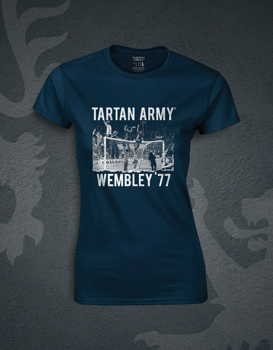 Wembly '77 Fitted T-Shirt | Navy | Official Tartan Army Store