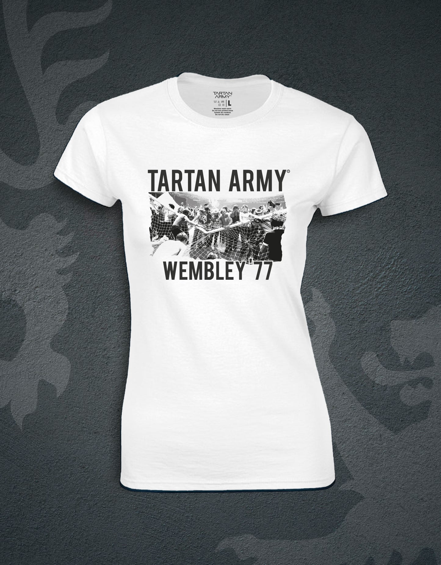 Wembly '77 Fitted T-Shirt | White | Official Tartan Army Store