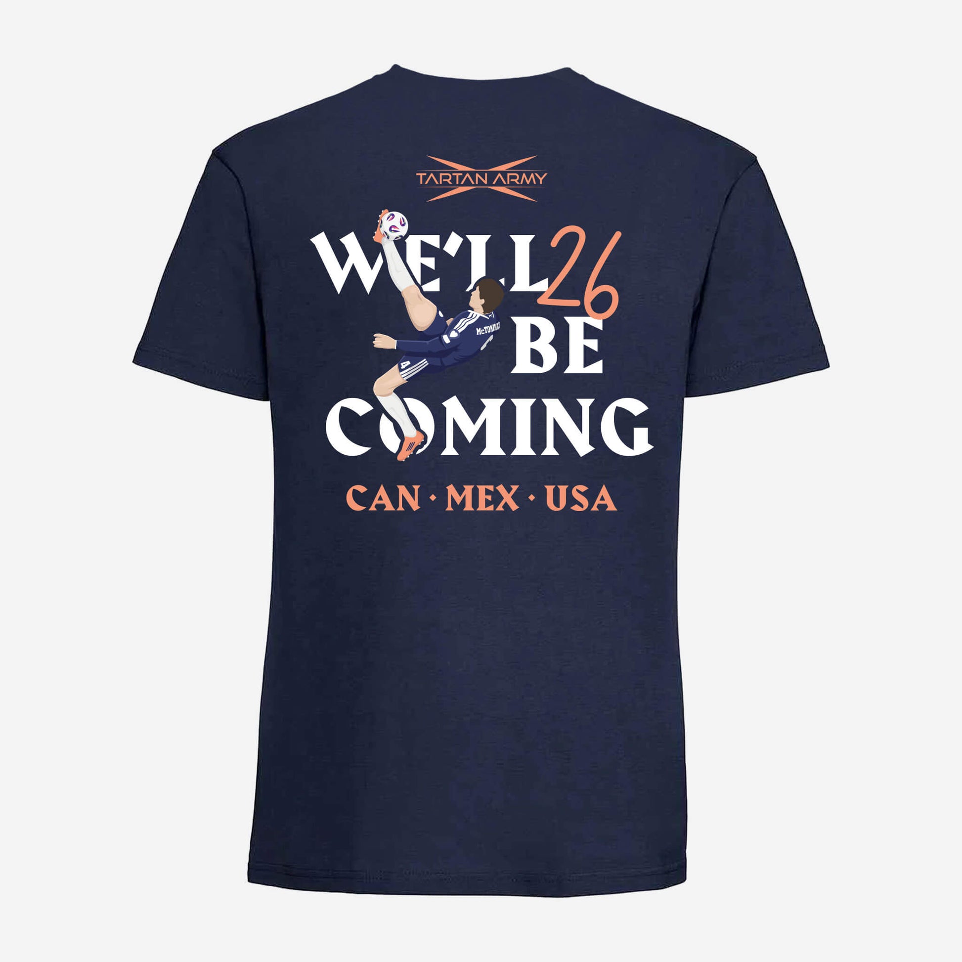 McTominay Overhead Kick T-Shirt - Navy - Back View - Official Tartan Army