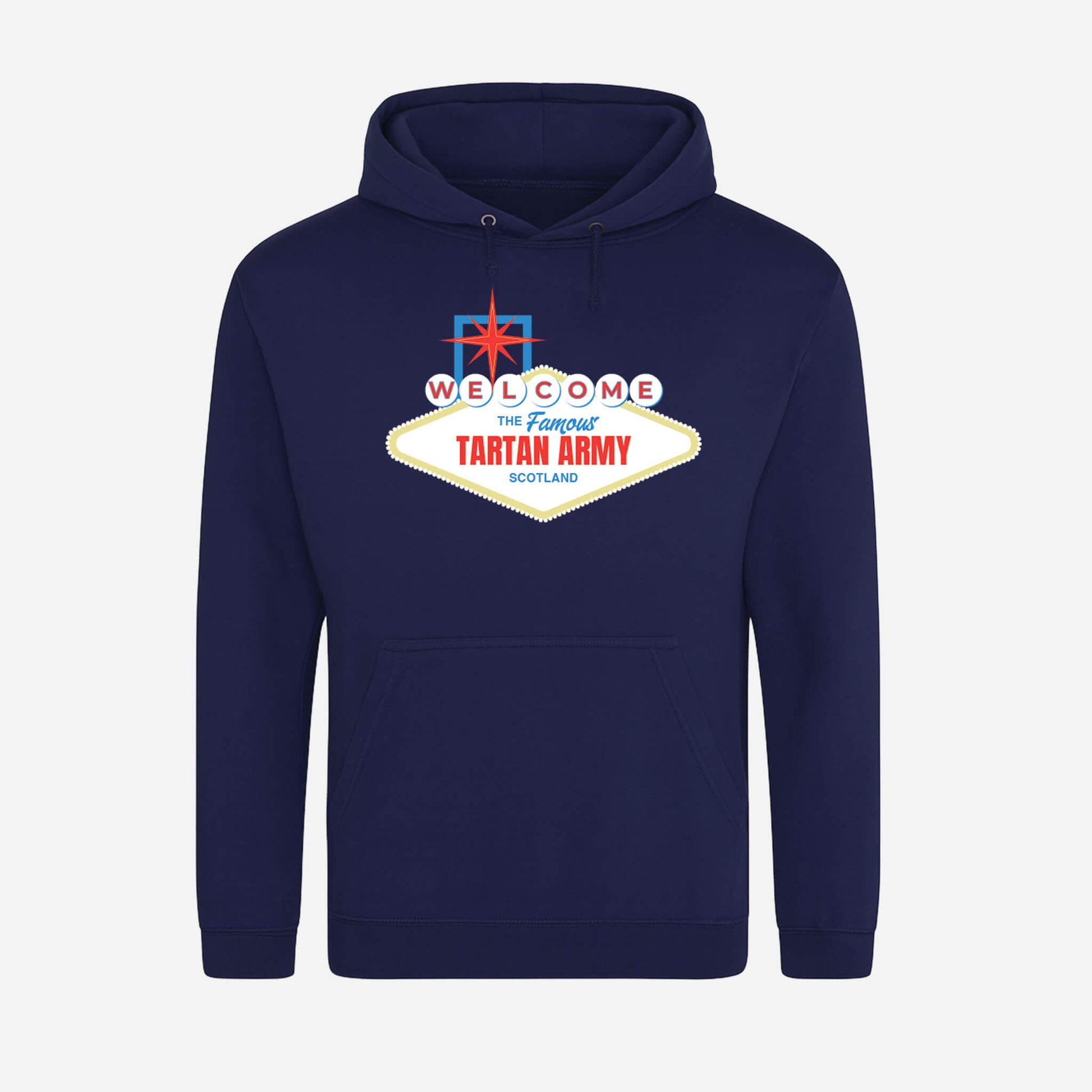 Vegas Sign Hoodie - Navy - Front View - Official Tartan Army