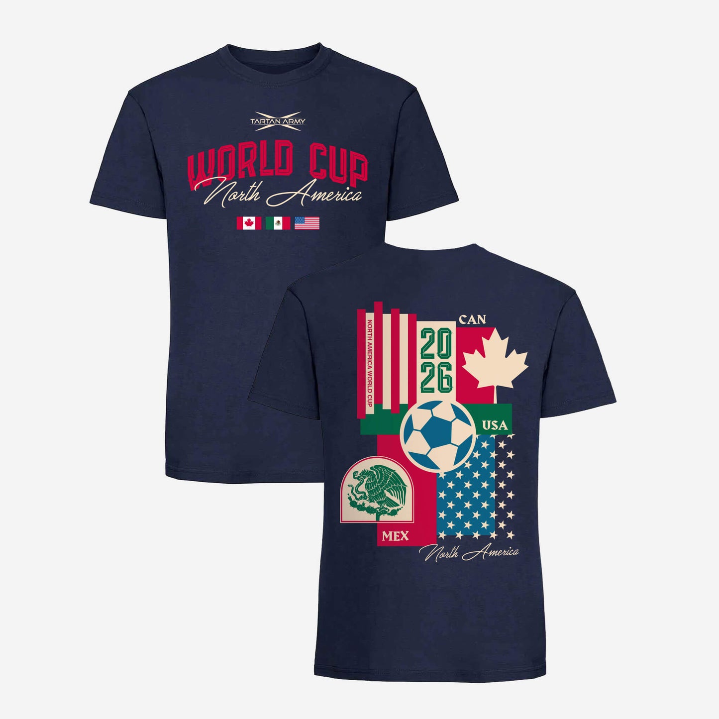 Flag T-Shirt - Navy - Front & Back Views - Navy - Official Tartan Army