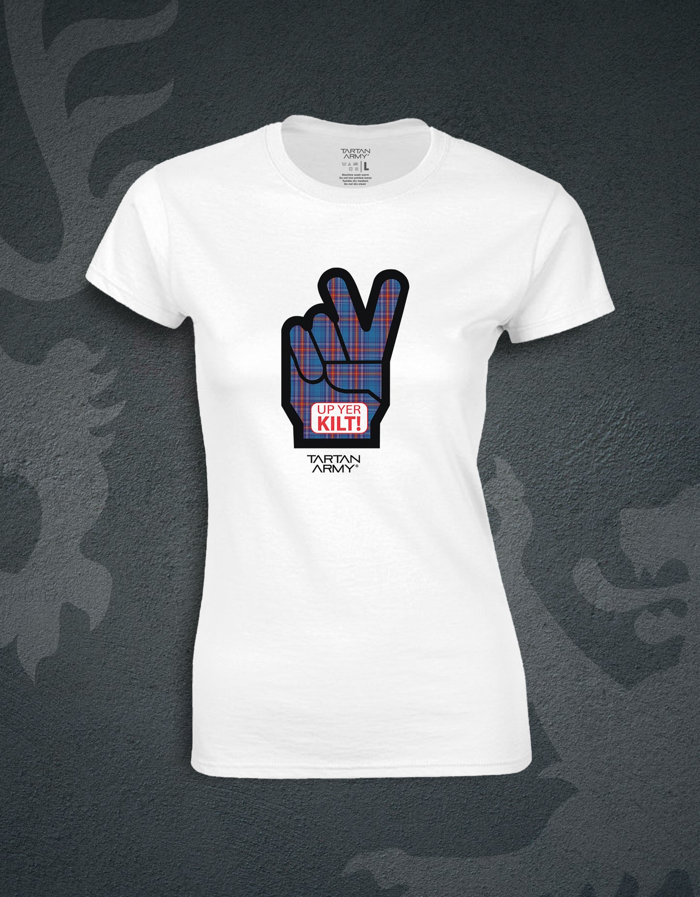 Up Yer Kilt Fitted T-Shirt | White | Official Tartan Army Store