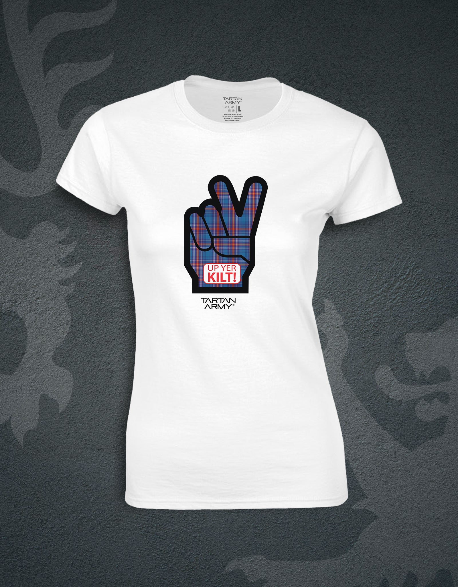 Up Yer Kilt Fitted T-Shirt | White | Official Tartan Army Store
