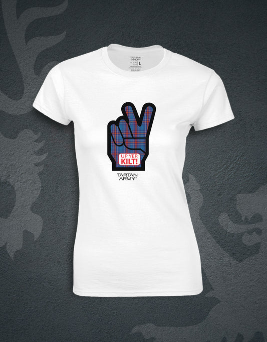 Up Yer Kilt Fitted T-Shirt | White | Official Tartan Army Store