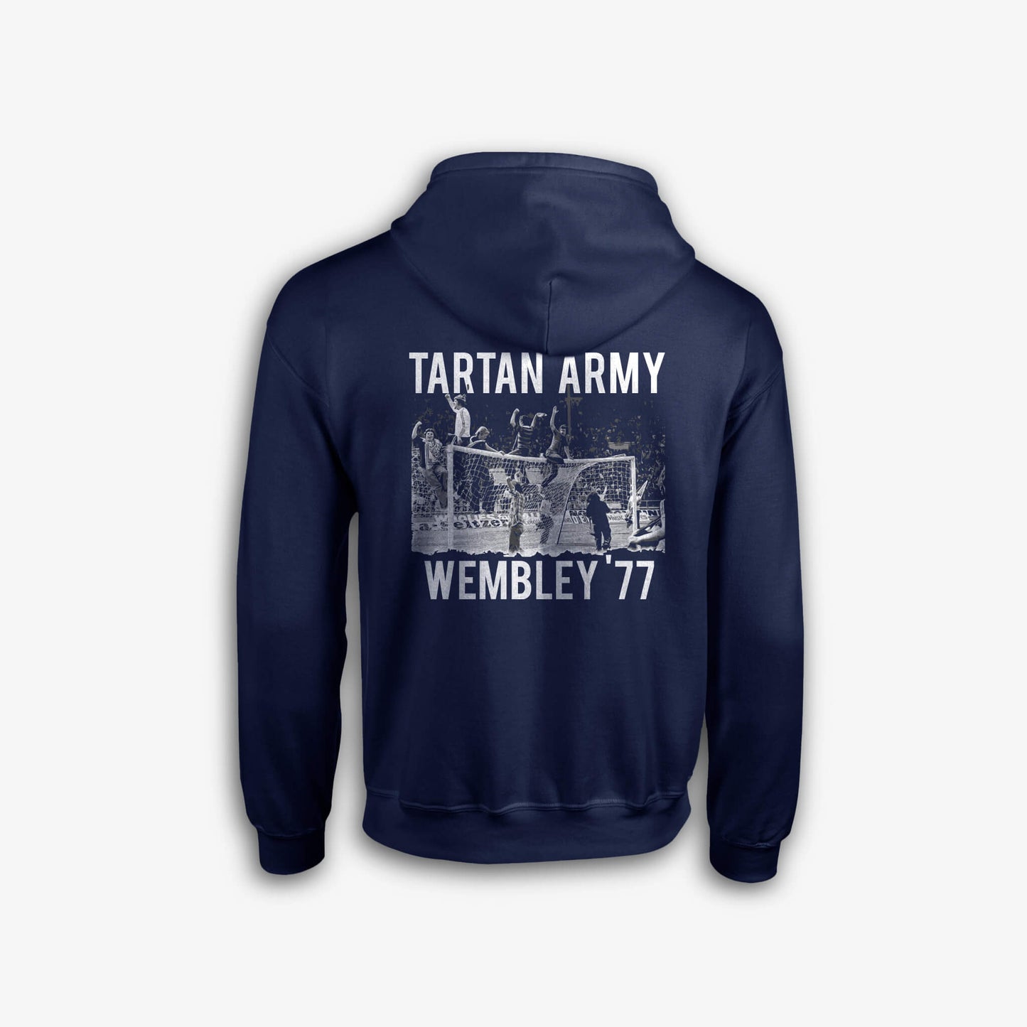Wembley '77 Hoodie Hoodie | Navy | Back View | Official Tartan Army Store
