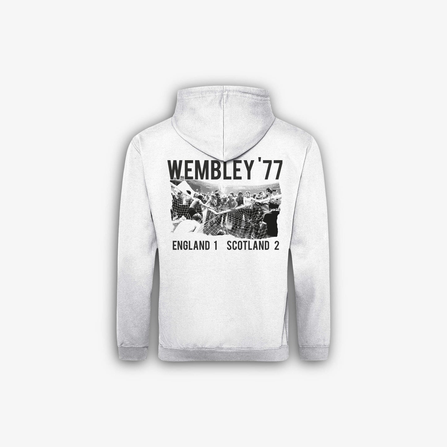 Wembley '77 Hoodie Hoodie | White | Back View | Official Tartan Army Store
