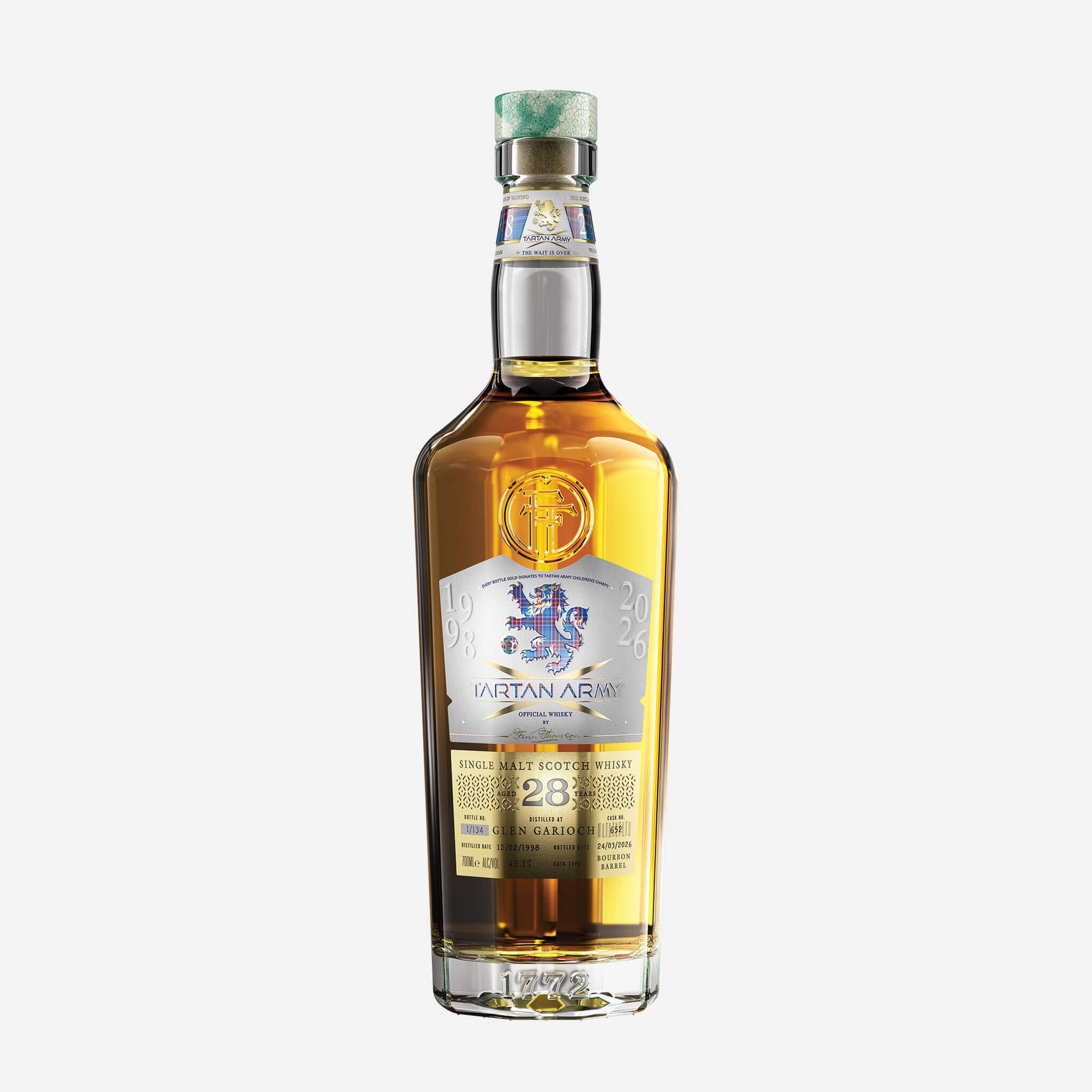 Image of Tartan Army Glen Garioch Whisky on grey background